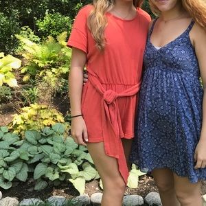 Coral Free People Romper!